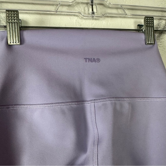 Aritzia TNA Leggings Duncan Atmosphere Hi Rise Solid Lavender Purple Pastel Knit - Picture 6 of 8
